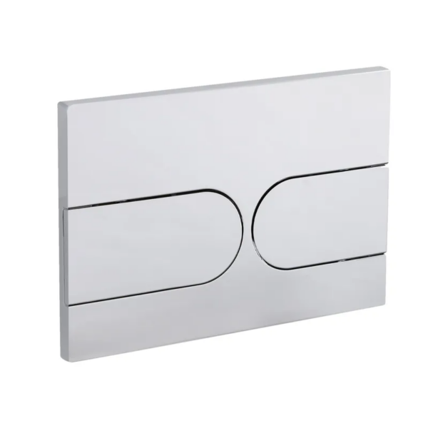 Панель змиву KOER KT-0604-01 240x160x10mm пластикова, кнопка закруглена (колір хром)