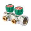 Колектор для теплої підлоги з адаптером Koer KR.1127-2 - 1"x2 - 3/4 Ways (євроконус-площина)
