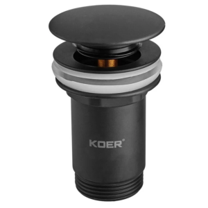 Донний клапан для раковини з переливом KOER PW-07-05 автоматичний (Click-Clack) (Колір чорний) 1 1/4'' Донний клапан для раковини з переливом KOER PW-07-05 автоматичний (Click-Clack) (Колір чорний) 1 1/4''