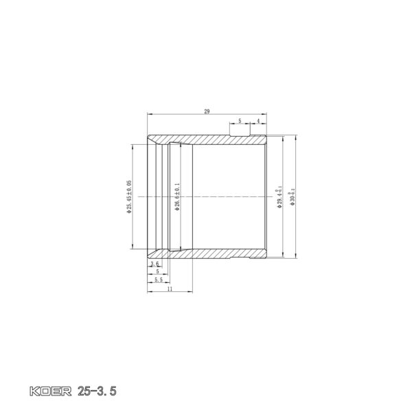 Гільза монтажна насувна Koer KA.S25 - 25-3.5mm Гільза монтажна насувна Koer KA.S25 - 25-3.5mm