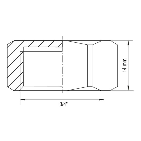 Заглушка Koer KF.P08F.WN - 3/4'' F без нікелю Заглушка Koer KF.P08F.WN - 3/4'' F без нікелю