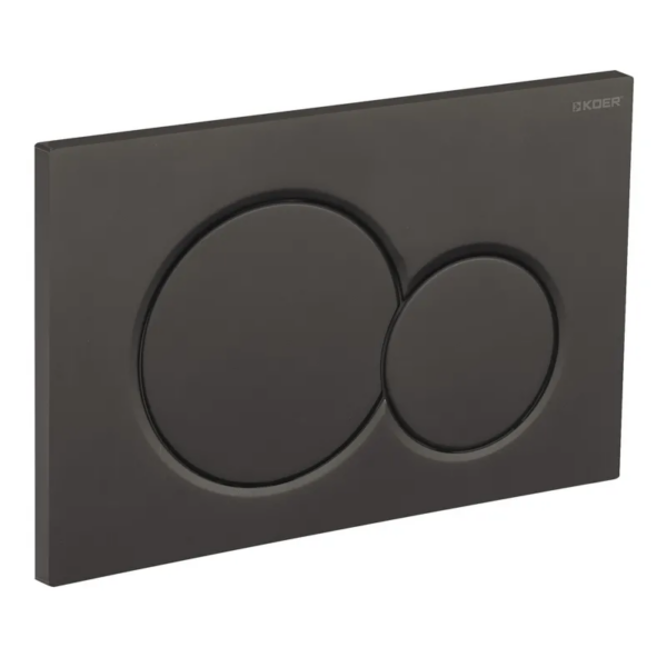 Панель змиву KOER KT-0601-05 240x160x10mm пластикова, кнопка кругла (колір чорний матовий) Панель змиву KOER KT-0601-05 240x160x10mm пластикова, кнопка кругла (колір чорний матовий)