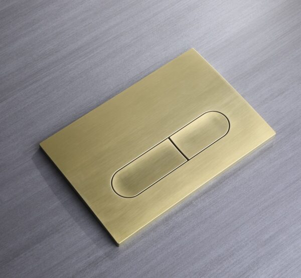 Панель змиву KOER KT-0608-12 240x160x10mm пластикова, кнопка закруглена (колір матове золото)