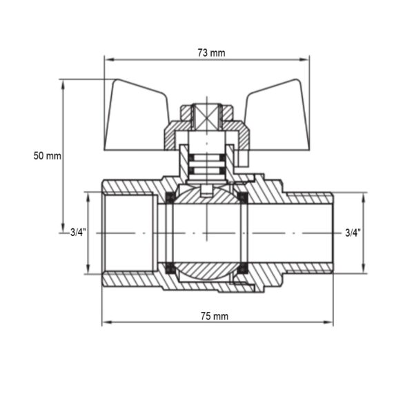 Кран кульовий Koer KG.208 - 3/4" FM ГШМ (газ) Кран кульовий Koer KG.208 - 3/4" FM ГШМ (газ)