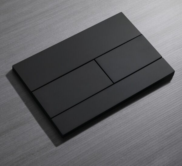 Панель змиву KOER KT-0603-05 240x160x10mm пластикова, кнопка лінійна (колір чорний матовий)