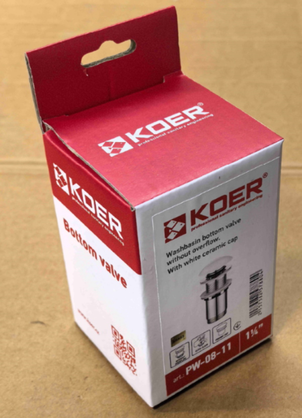 Донний клапан для раковини без переливу KOER PW-08-11 автоматичний 1 1/4'' Донний клапан для раковини без переливу KOER PW-08-11 автоматичний 1 1/4''
