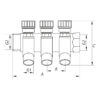 Колектор для теплої підлоги на 2 контура Koer KR.1123-2 3/4"x2 ways