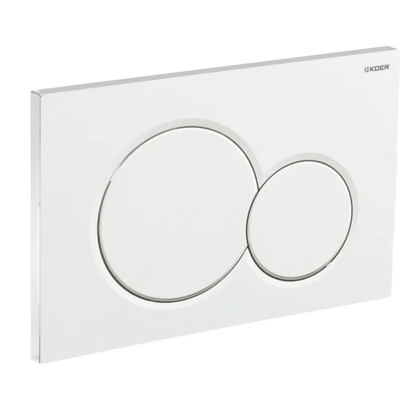 Панель змиву KOER KT-0601-03 240x160x10mm пластикова, кнопка кругла (колір білий)