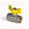 Кран кульовий KOER KR.217.G - 1/2" FF ГГМ YELLOW, ручка "метелик" жовта