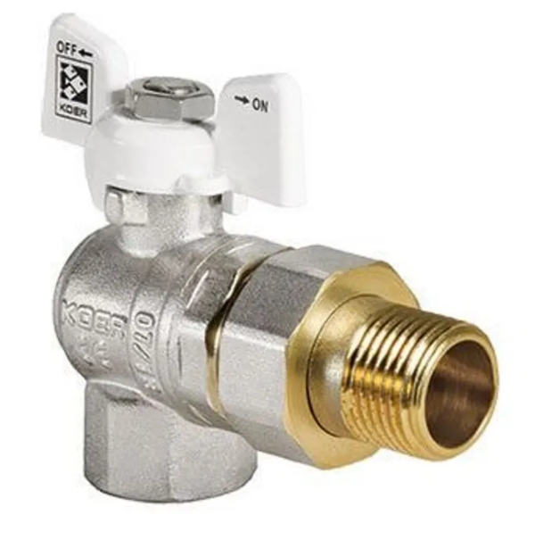 Кран з американкою кутовий Koer KR.228.W - 1" White Кран з американкою кутовий Koer KR.228.W - 1" White