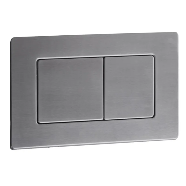 Панель змиву KOER KT-0612-07 240x160x10mm з нержавіючої сталі, кнопка квадратна (колір графіт) Панель змиву KOER KT-0612-07 240x160x10mm з нержавіючої сталі, кнопка квадратна (колір графіт)