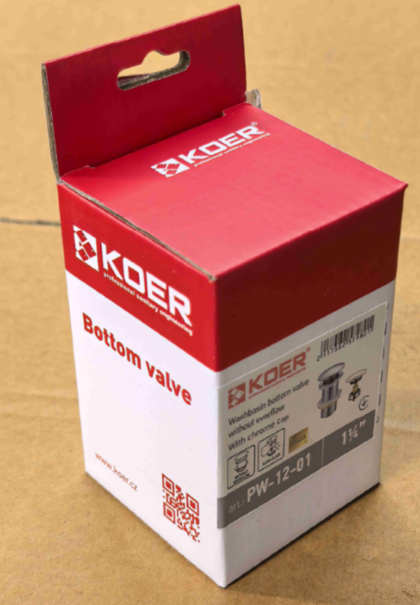 Донний клапан для раковини без переливу KOER PW-12-01 автоматичний (Click-Clack) (Колір хром) 1 1/4'' Донний клапан для раковини без переливу KOER PW-12-01 автоматичний (Click-Clack) (Колір хром) 1 1/4''