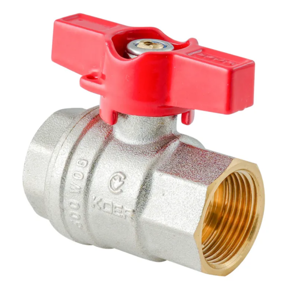 Кран кульовий ГГМ KOER EXTREME KE.217-15 - 1/2" FF ручка "метелик" червона