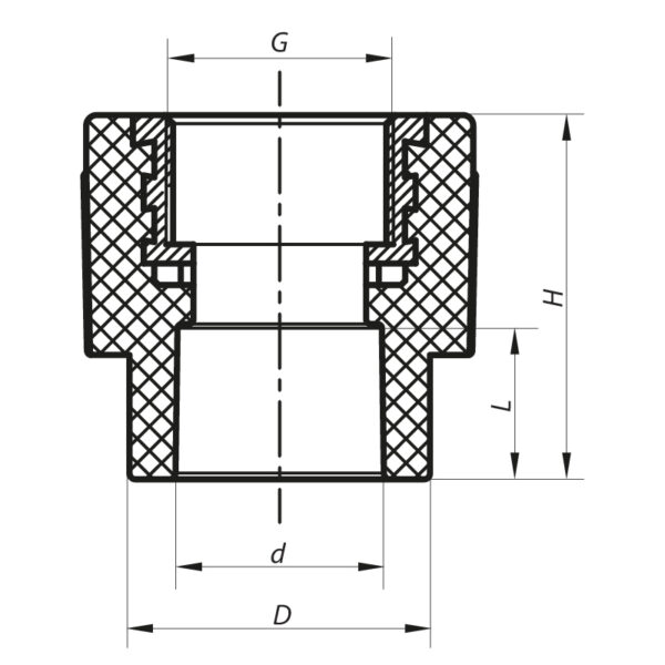 З'єднувальна муфта ВР 32x3/4F PPR Koer K0089.PRO З'єднувальна муфта ВР 32x3/4F PPR Koer K0089.PRO