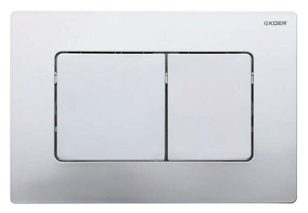 Панель змиву KOER KT-0602-01 240x160x10mm пластикова, кнопка квадратна (колір хром) Панель змиву KOER KT-0602-01 240x160x10mm пластикова, кнопка квадратна (колір хром)
