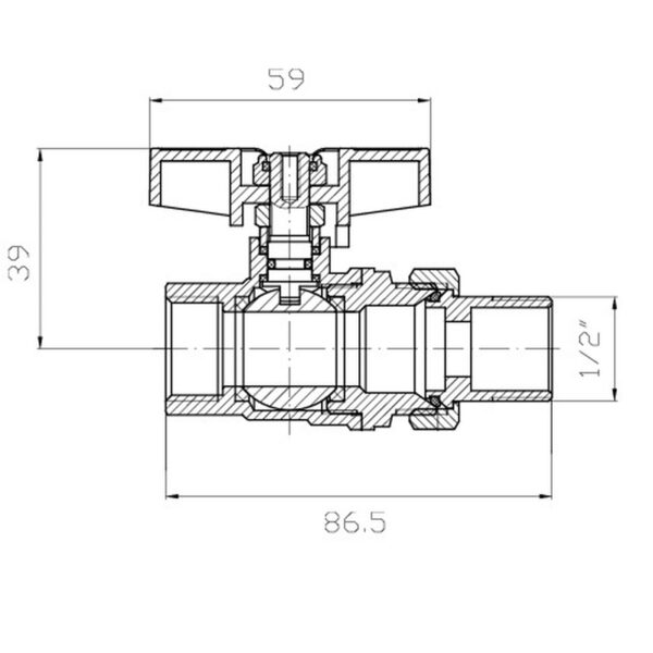 Кран з американкою KOER EXTREME KE.227-15 - 1/2" ручка "метелик" червона Кран з американкою KOER EXTREME KE.227-15 - 1/2" ручка "метелик" червона