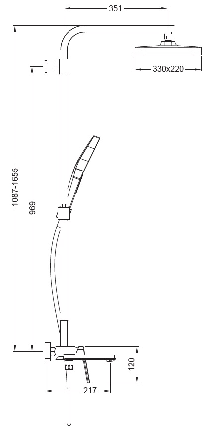 Душова колона зі змішувачем KOER KB-56031-05, 3 функції (Колір чорний) Душова колона зі змішувачем KOER KB-56031-05, 3 функції (Колір чорний)