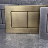 Панель змиву KOER KT-0612-12 240x160x10mm з нержавіючої сталі, кнопка квадратна (колір матове золото)