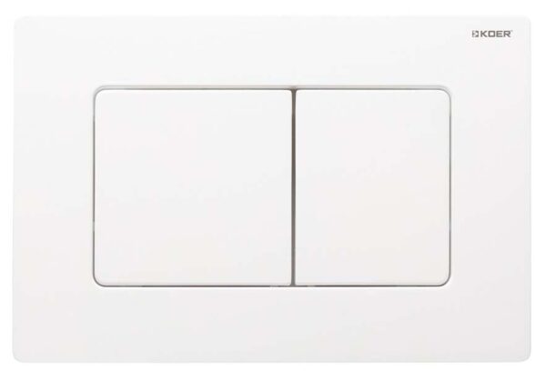 Панель змиву KOER KT-0602-03 240x160x10mm пластикова, кнопка квадратна (колір білий) Панель змиву KOER KT-0602-03 240x160x10mm пластикова, кнопка квадратна (колір білий)