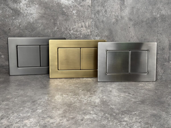 Панель змиву KOER KT-0612-07 240x160x10mm з нержавіючої сталі, кнопка квадратна (колір графіт) Панель змиву KOER KT-0612-07 240x160x10mm з нержавіючої сталі, кнопка квадратна (колір графіт)