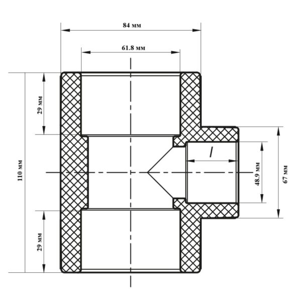 Трійник редукційний 63x50x63 PPR KOER K0055.PRO Трійник редукційний 63x50x63 PPR KOER K0055.PRO