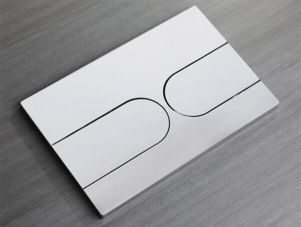 Панель змиву KOER KT-0604-01 240x160x10mm пластикова, кнопка закруглена (колір хром)