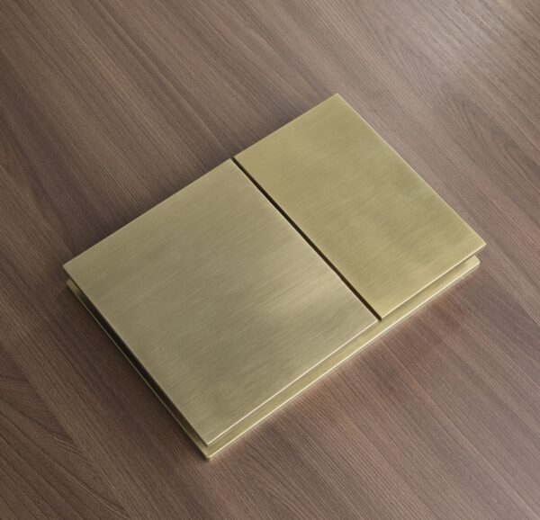 Панель змиву KOER KT-0610-12 240x160x32mm пластикова, кнопка квадратна (колір матове золото) Панель змиву KOER KT-0610-12 240x160x32mm пластикова, кнопка квадратна (колір матове золото)