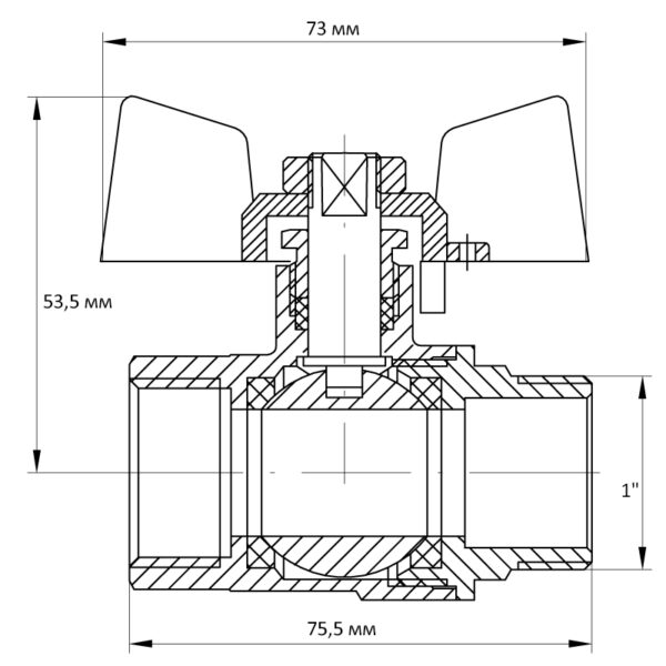 Кран кульовий Koer 1" ГШМ (KR.218.B) синій Кран кульовий Koer 1" ГШМ (KR.218.B) синій