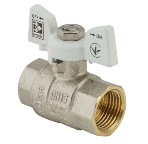 Кран кульовий KOER 1/2" ГГМ (KR.217.W) білий Кран кульовий KOER 1/2" ГГМ (KR.217.W) білий