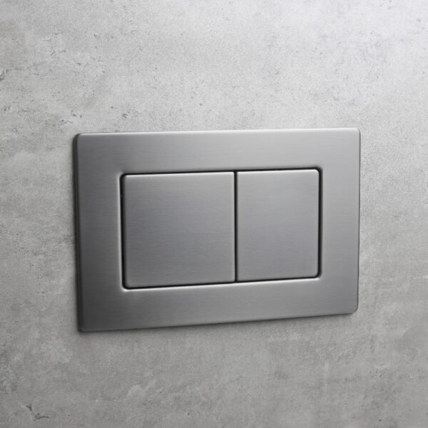 Панель змиву KOER KT-0612-07 240x160x10mm з нержавіючої сталі, кнопка квадратна (колір графіт) Панель змиву KOER KT-0612-07 240x160x10mm з нержавіючої сталі, кнопка квадратна (колір графіт)