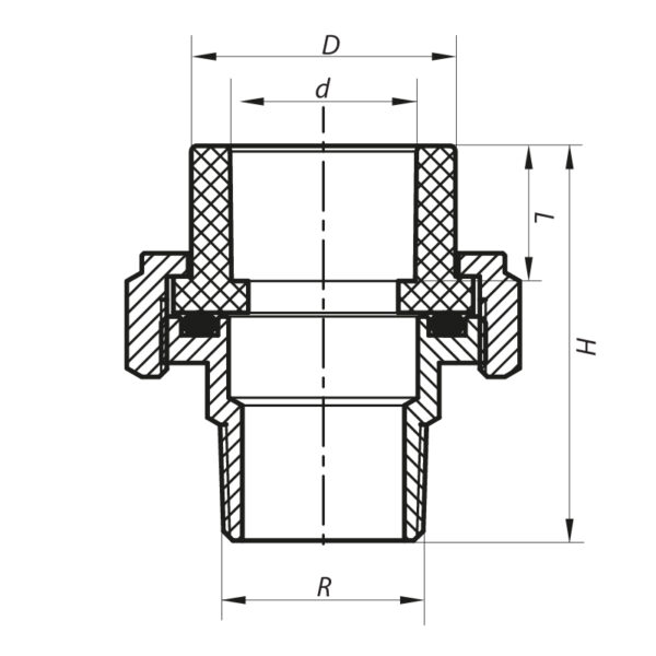 Згін-американка ЗР 63x2M PPR Koer K0140.PRO Згін-американка ЗР 63x2M PPR Koer K0140.PRO