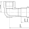 Коліно 90° ВР KOER KQ.L2206F PRESS-INOX AISI 304 22x1/2" Коліно 90° ВР KOER KQ.L2206F PRESS-INOX AISI 304 22x1/2"