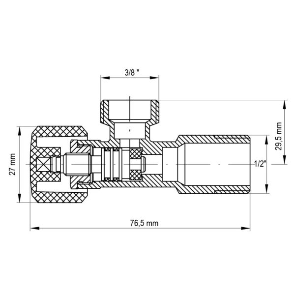 Кран вентильний Koer 1/2x3/8 з накидною гайкою (KR.510) Кран вентильний Koer 1/2x3/8 з накидною гайкою (KR.510)