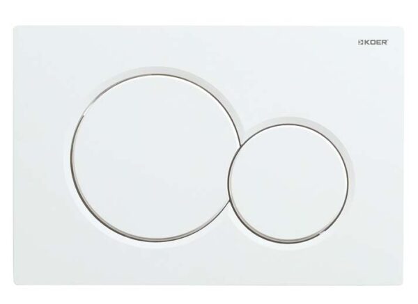 Панель змиву KOER KT-0601-03 240x160x10mm пластикова, кнопка кругла (колір білий)