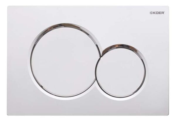 Панель змиву KOER KT-0601-01 240x160x10mm пластикова, кнопка кругла (колір хром) Панель змиву KOER KT-0601-01 240x160x10mm пластикова, кнопка кругла (колір хром)