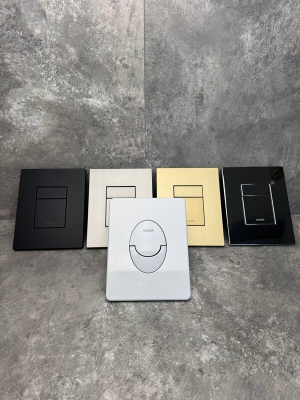 Панель змиву KOER KT-0607-07 157x198x3mm пластикова, кнопка квадратна (колір графіт)