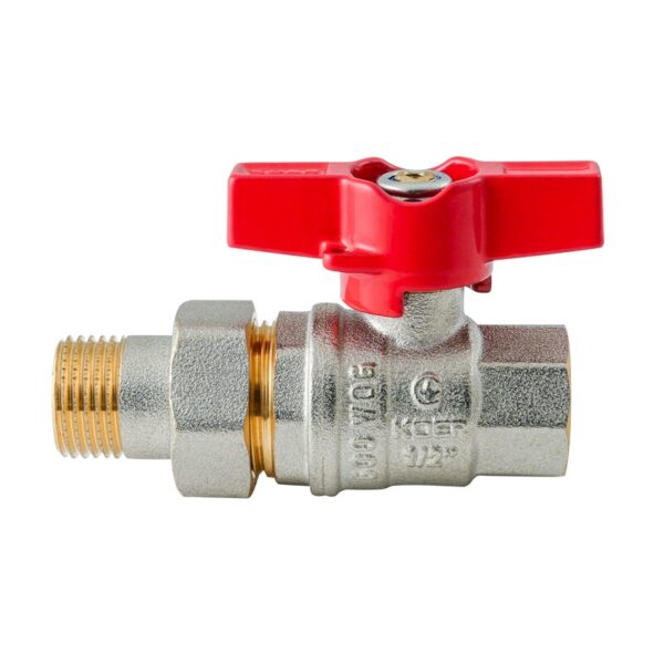 Кран з американкою KOER EXTREME KE.227-15 - 1/2" ручка "метелик" червона Кран з американкою KOER EXTREME KE.227-15 - 1/2" ручка "метелик" червона