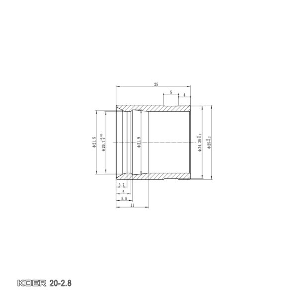 Гільза монтажна насувна Koer KA.S20 - 20-2.8mm Гільза монтажна насувна Koer KA.S20 - 20-2.8mm