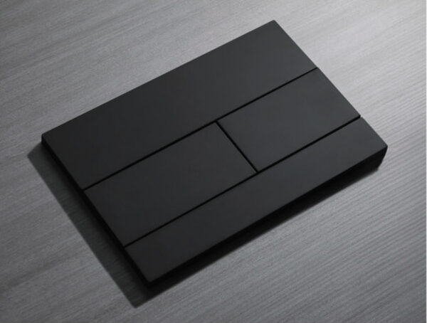 Панель змиву KOER KT-0603-05 240x160x10mm пластикова, кнопка лінійна (колір чорний матовий)