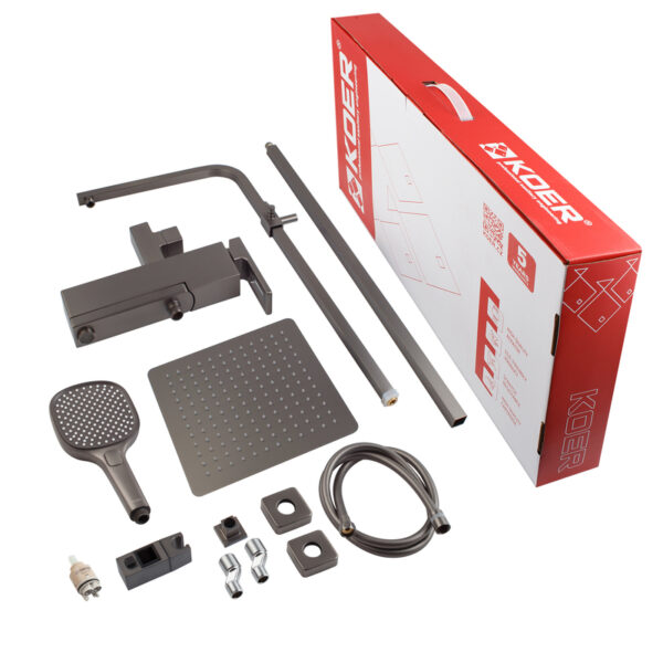 Душова колона зі змішувачем KOER KB-56009-07, 3 функціі (Колір графіт)