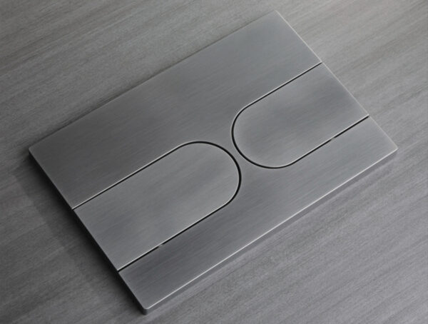 Панель змиву KOER KT-0604-07 240x160x10mm пластикова, кнопка закруглена (колір графіт)