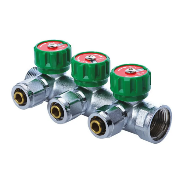 Колектор для теплої підлоги Koer KR.1122-3 1"x3 ways