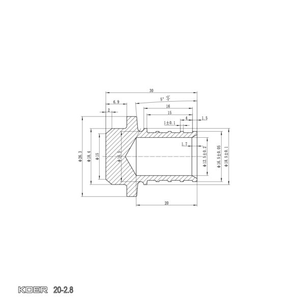 Заглушка Koer KA.P20 - 20(2.8mm) Заглушка Koer KA.P20 - 20(2.8mm)