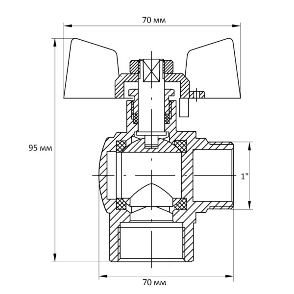 Кран кульовий Koer 1" ГШМ кутовий (KR.208) Кран кульовий Koer 1" ГШМ кутовий (KR.208)
