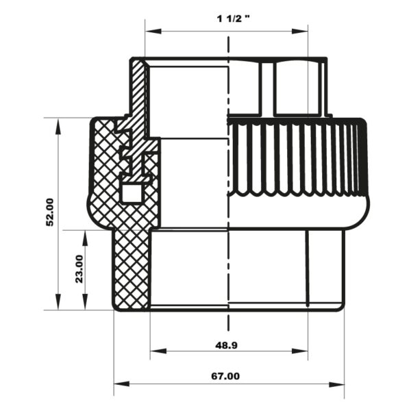 З'єднувальна муфта ВР 50x1.1/2F PPR Koer K0092.PRO