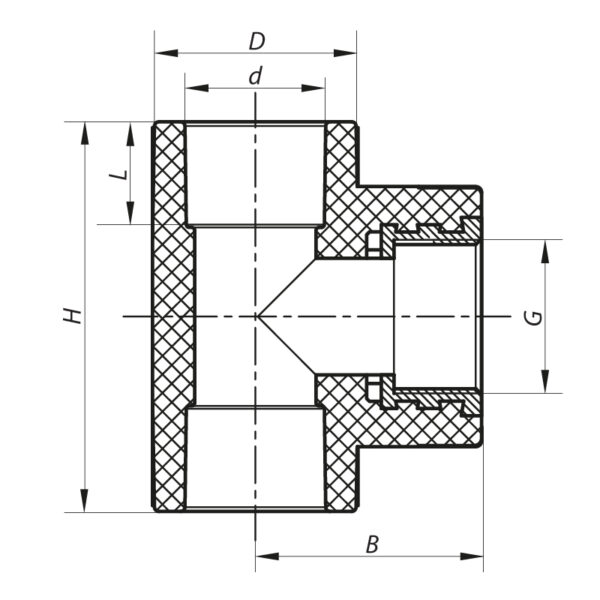 Трійник ВР 25x1/2F PPR Koer K0104.PRO Трійник ВР 25x1/2F PPR Koer K0104.PRO