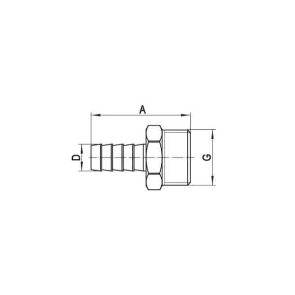 Штуцер для приєднання шланга Koer KF.U06M-10 - 1/2"x10mm M