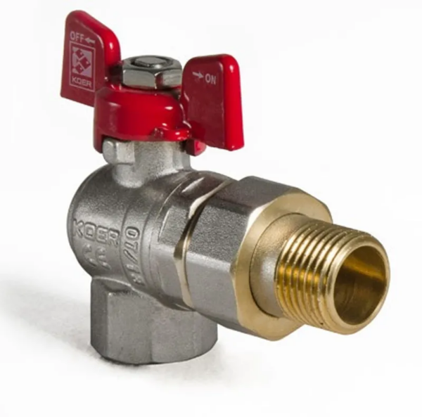 Кран з американкою 1/2" (Koer KR.228) кутовий Кран з американкою 1/2" (Koer KR.228) кутовий
