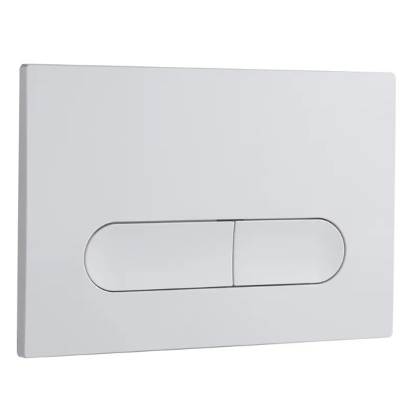 Панель змиву KOER KT-0608-03 240x160x10mm пластикова, кнопка закруглена (колір білий)