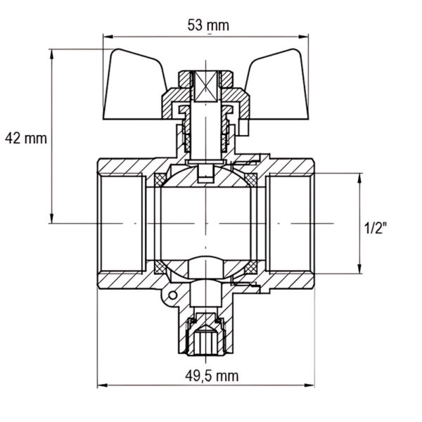 Кран ГГБ для підключення датчика температури Koer KR.230 - 1/2" Кран ГГБ для підключення датчика температури Koer KR.230 - 1/2"